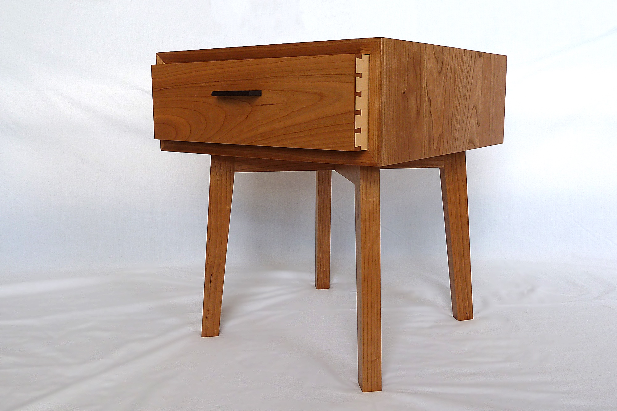 Cherry bedside table with dovetailed drawer