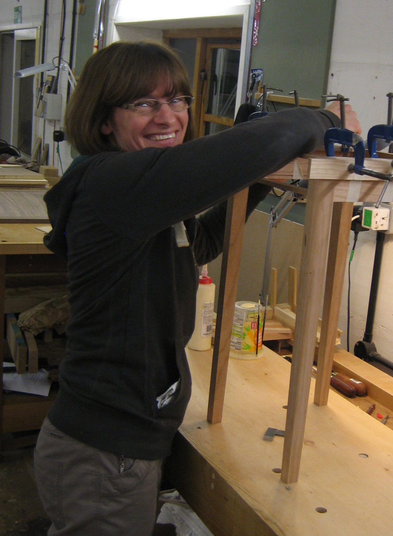 Picture of Irene Banham making a small table