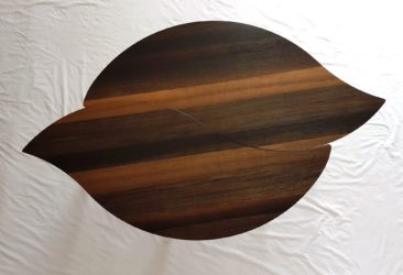 Bog Oak Double Leaf Coffee Table - overhead view of leaves together