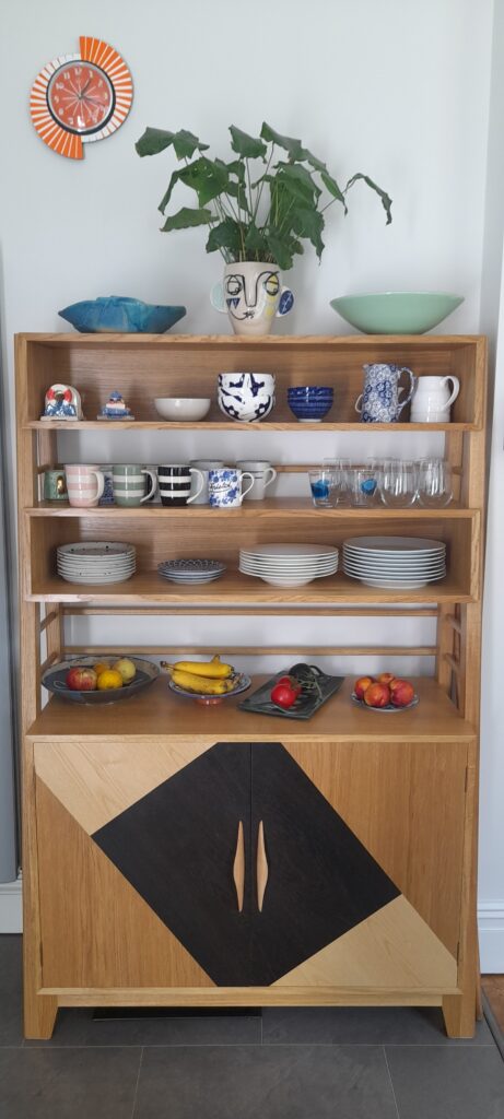 Contemporary Oak Dresser with crockery and fruit in place