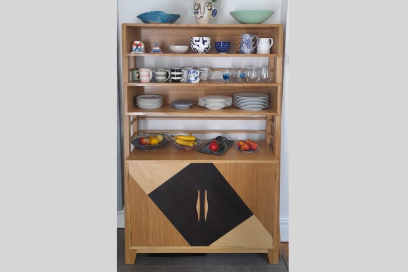 Front view of Contemporary oak dresser
